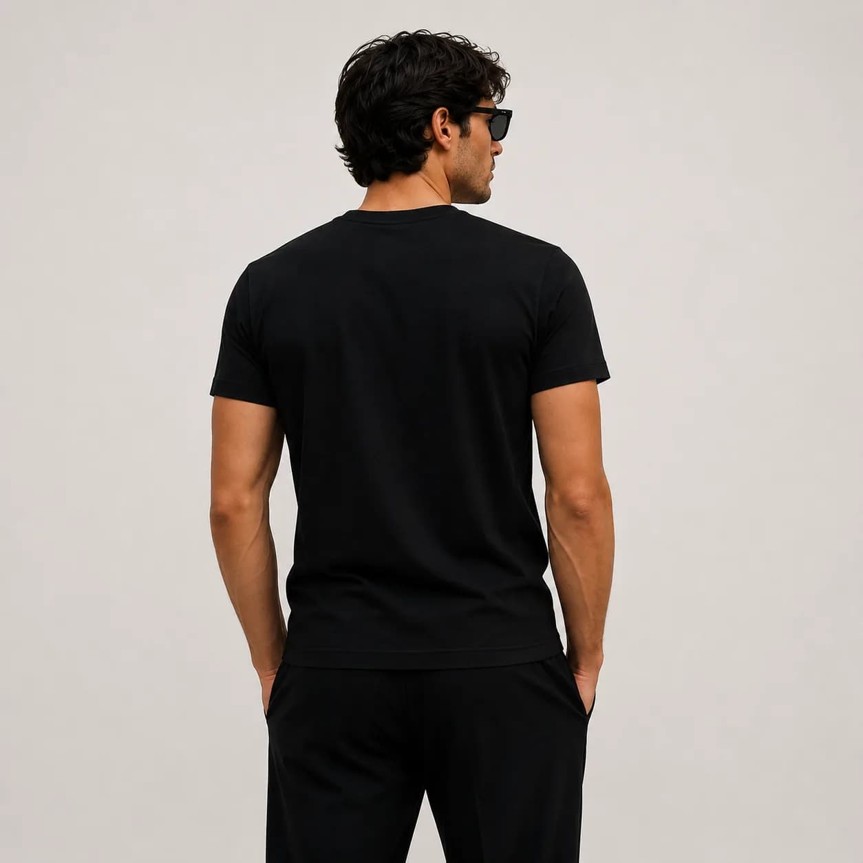 Back view of the Montclair tee in midnight black